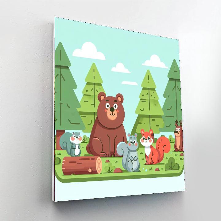 Furry Forest Friends Paint By Numbers Art