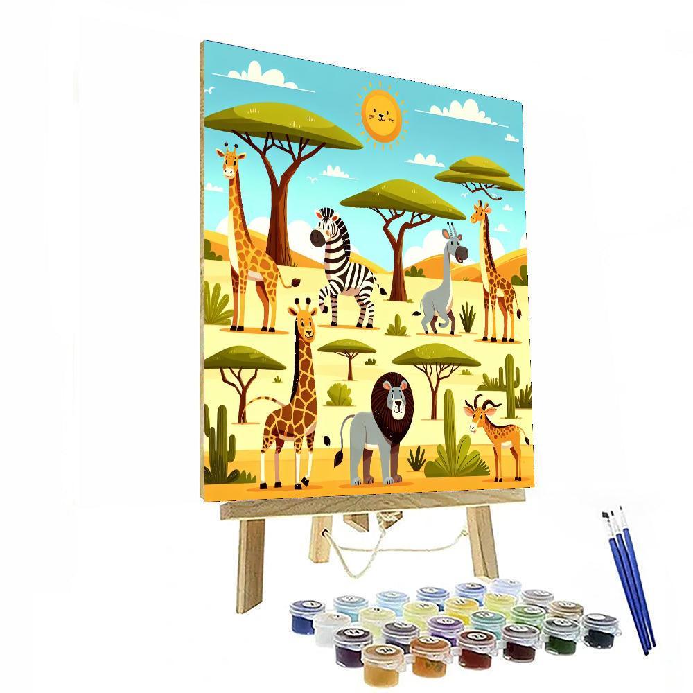 Sunlit Safari Serenade Painting Number Kit
