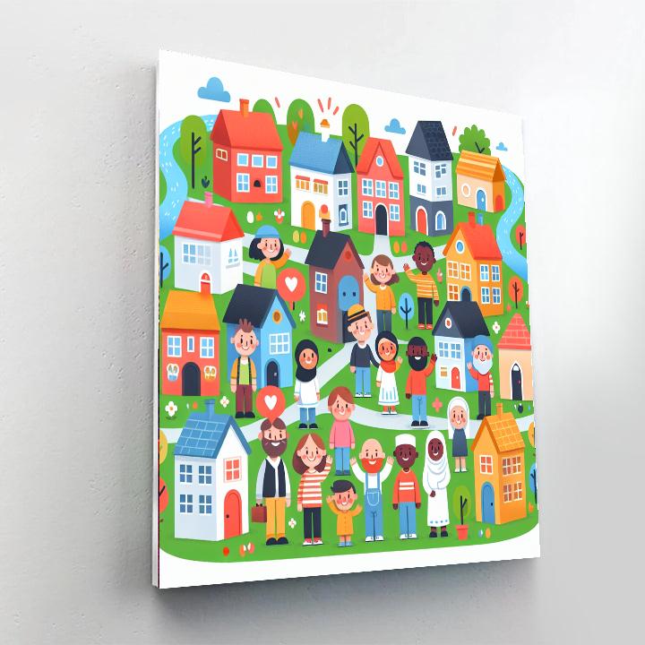 Village Life Number Painting