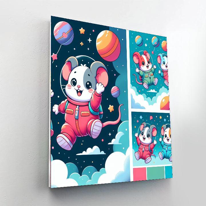 Merry Mice In Space Painting Number Kit