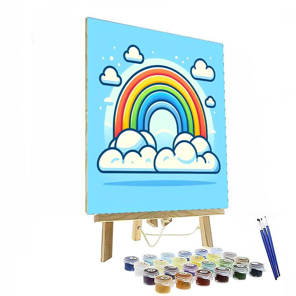Joyful Rainbow Clouds Paint By Number