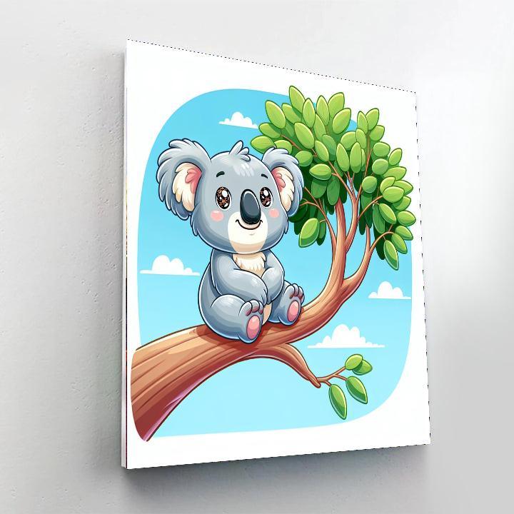Curious Koala In The Trees Painting By Numbers Kit