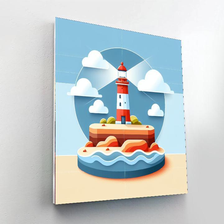 Luminous Lighthouse Light Paint By Number