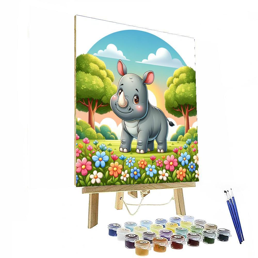Curious Baby Rhino Paint By Numbers Kits