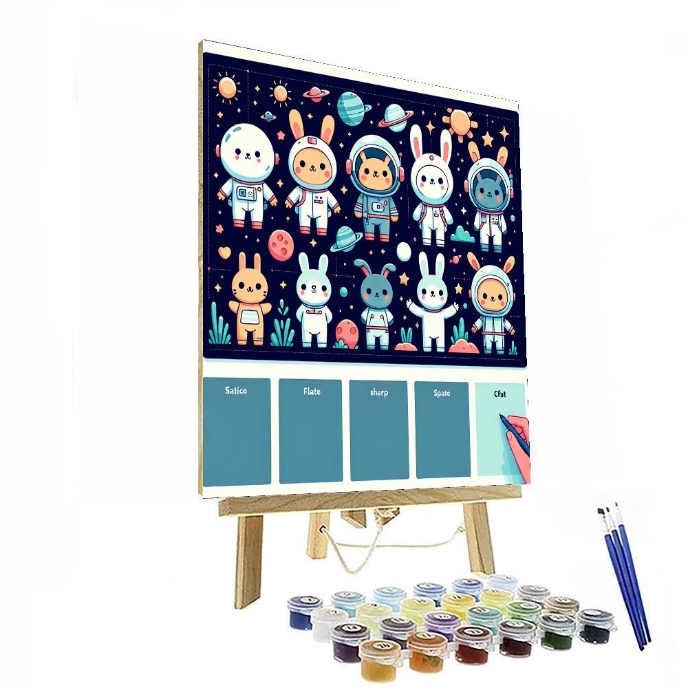 Cosmic Cuddly Critters Paint By Numbers Art