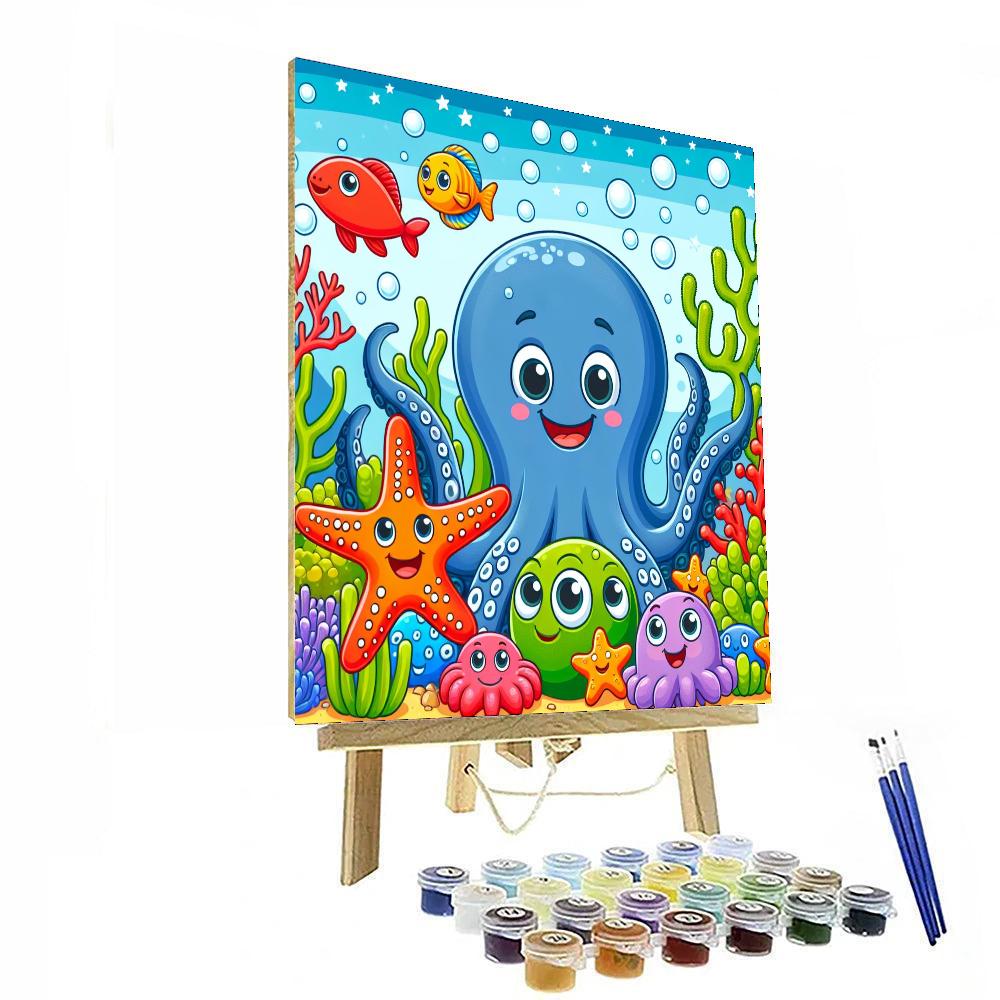 Curious Ocean Creatures Paint By Numbers Art