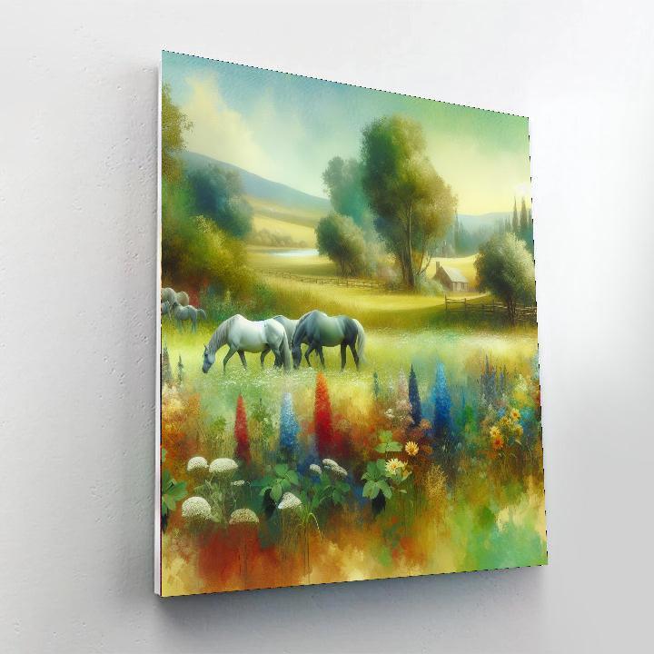 Horse Meadow Reverie DIY Paint By Numbers