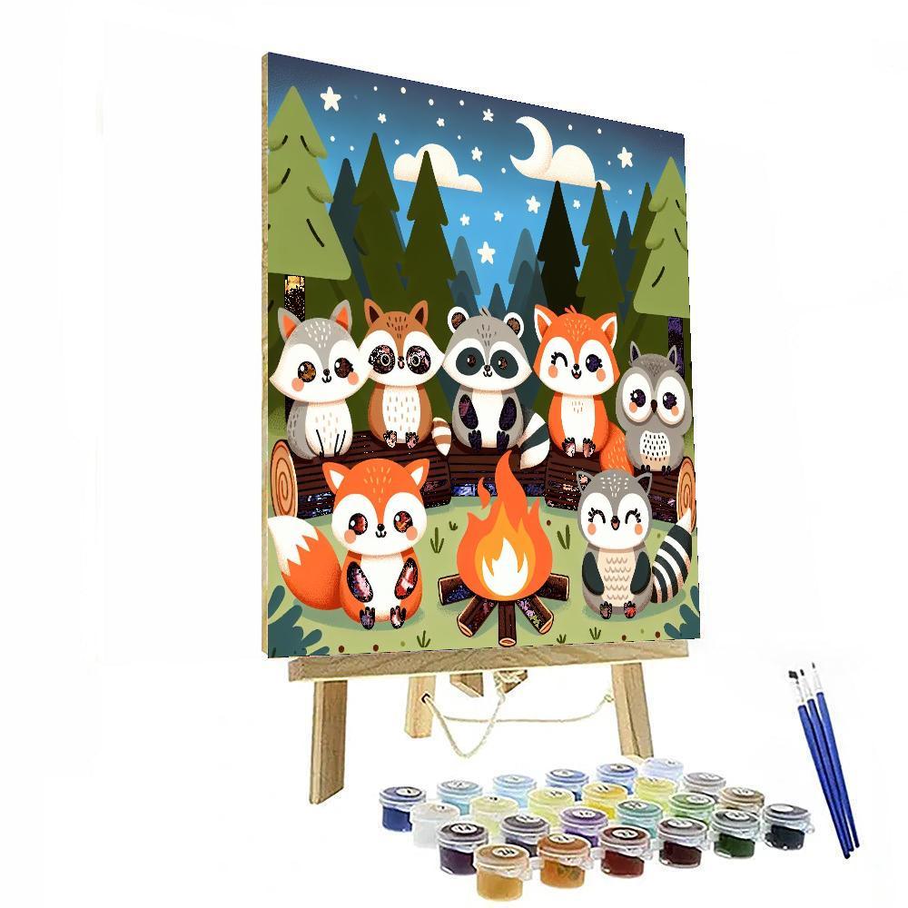 Cute Critters Camping DIY Paint By Numbers