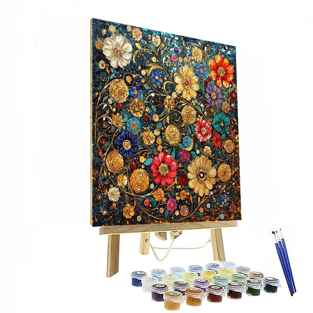 Gustav Klimt Inspired Intricate Floral Patterns  Paint By Numbers Kits