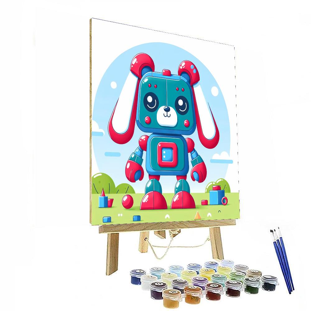 Silly Robot Dog Painting By Numbers Kit