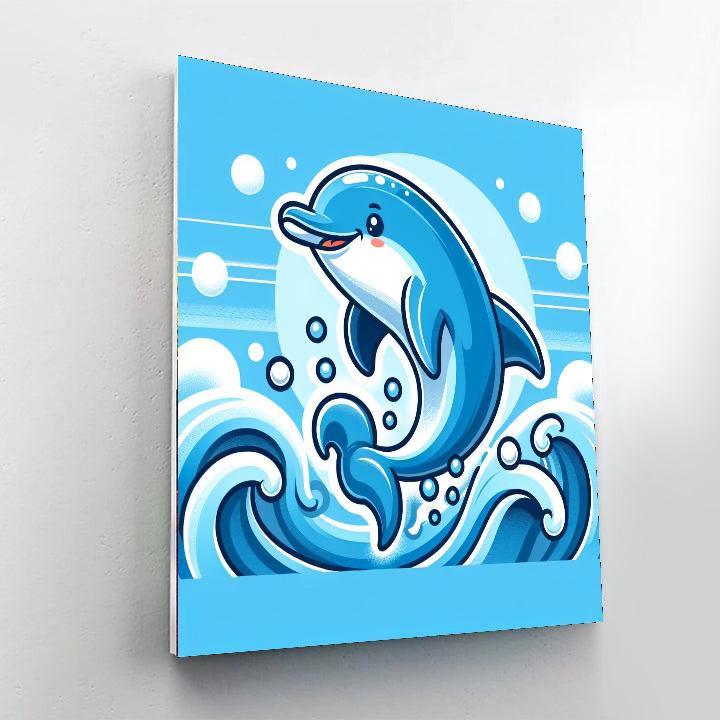 Daring Dolphin Splash Number Painting