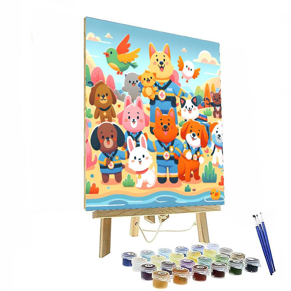 Incredible Animal Rescue Team Numbered Painting Kits