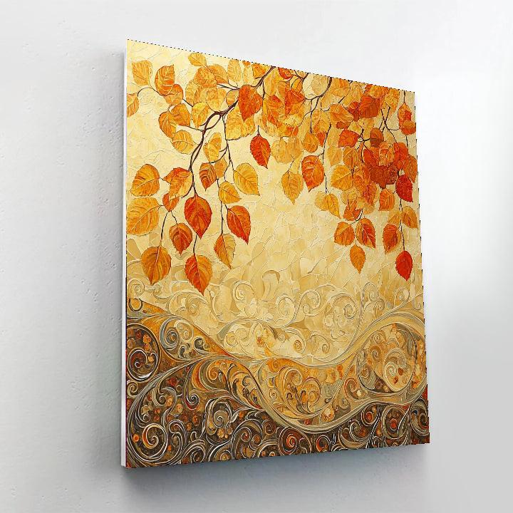 Gustav Klimt Inspired Ethereal Autumn Foliage  Painting Number Kit