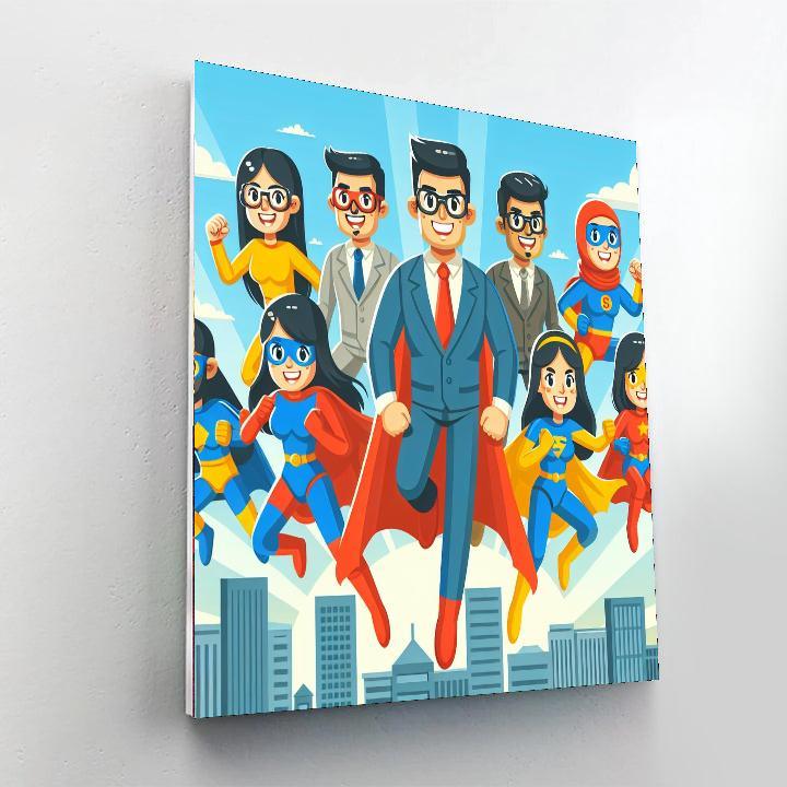Superhero Team Adventure Paint By Numbers