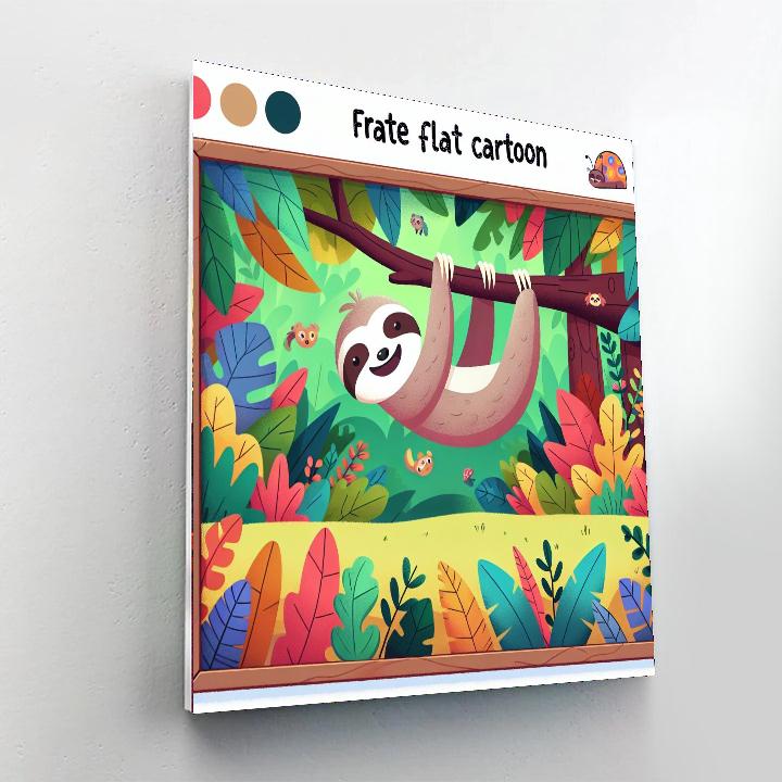 Rainforest Adventure Sloth Number Painting