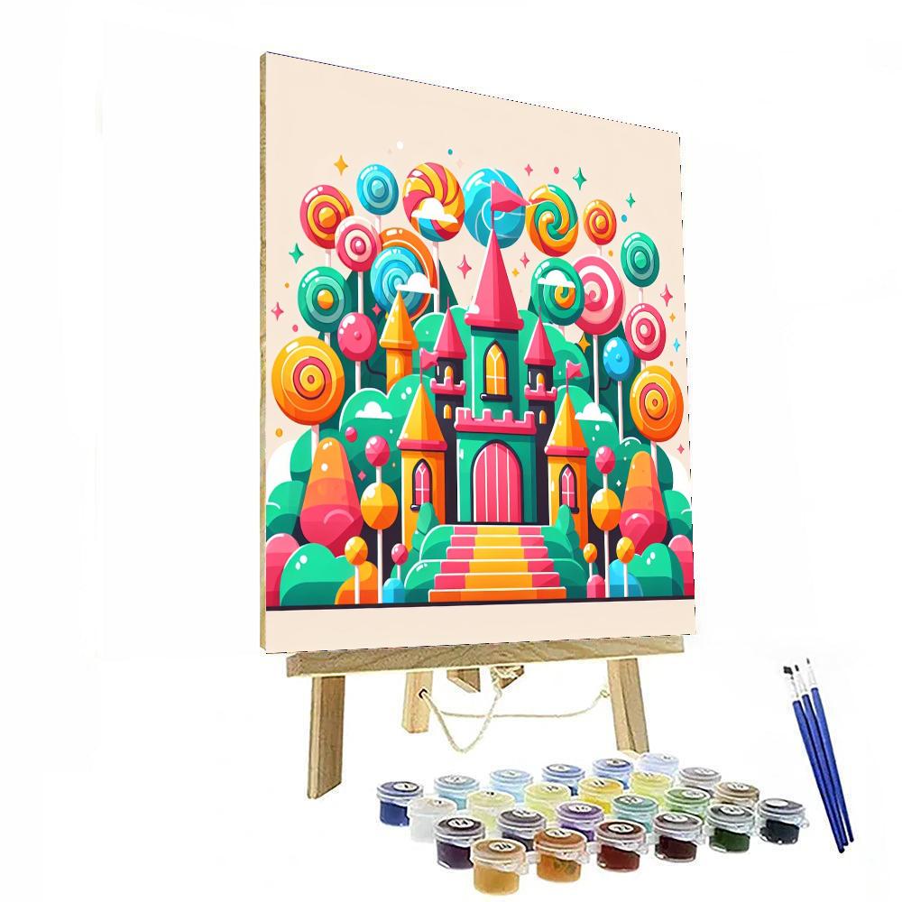 Rainbow Candy Castle Paint By Color