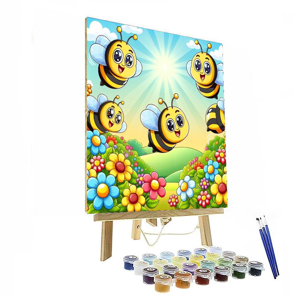 Bubbly Bees And Blooms Paint By Numbers Art