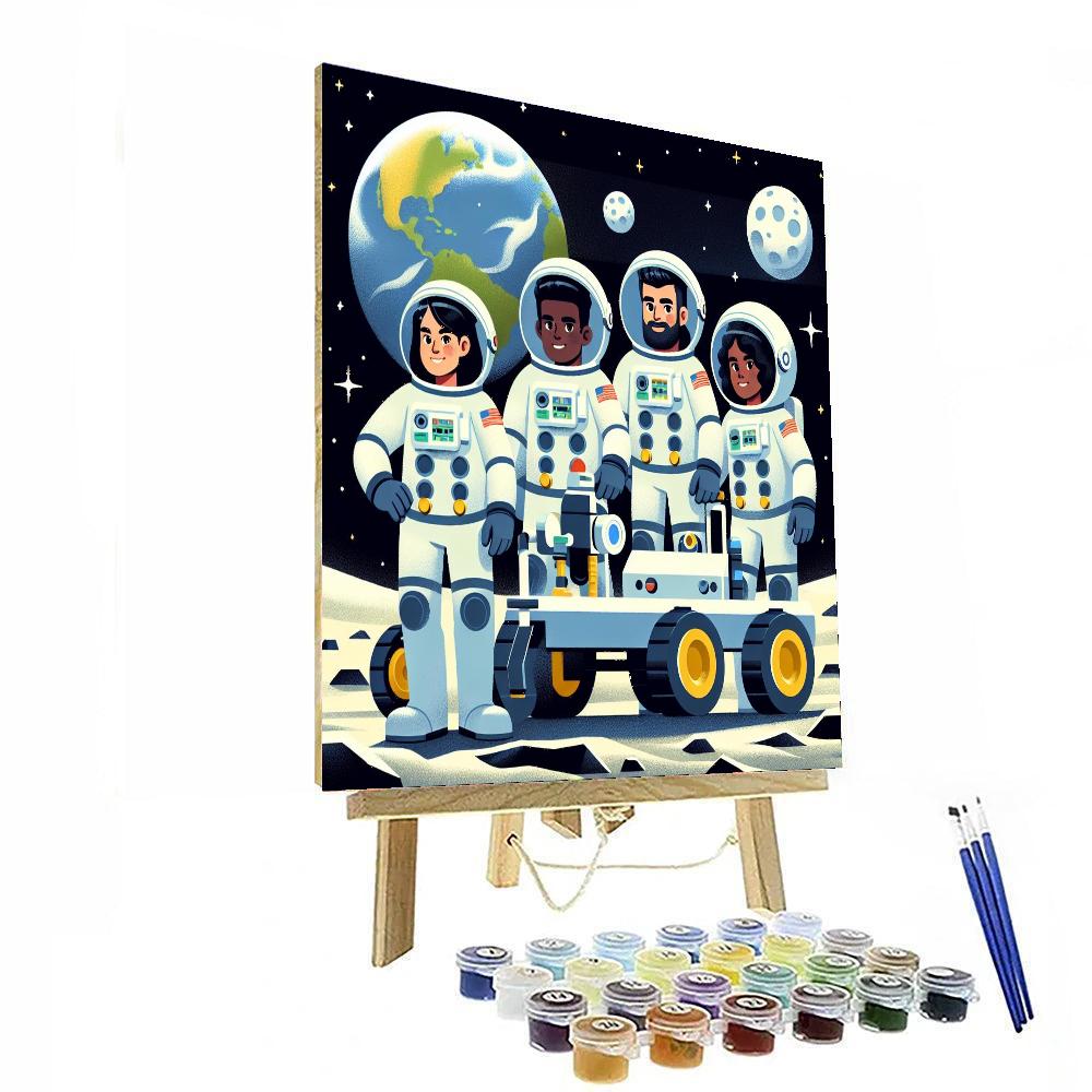 Lunar Astronaut Journey DIY Paint By Numbers