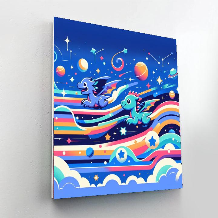 Dragon's Cosmic Race Number Painting