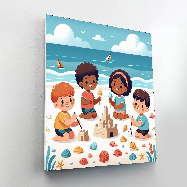 Friendly Beach Day Fun Paint By Color
