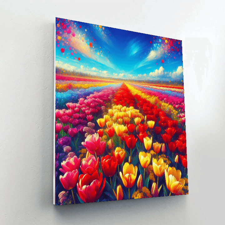 Vibrant Tulip Fields Painting By Numbers Kit