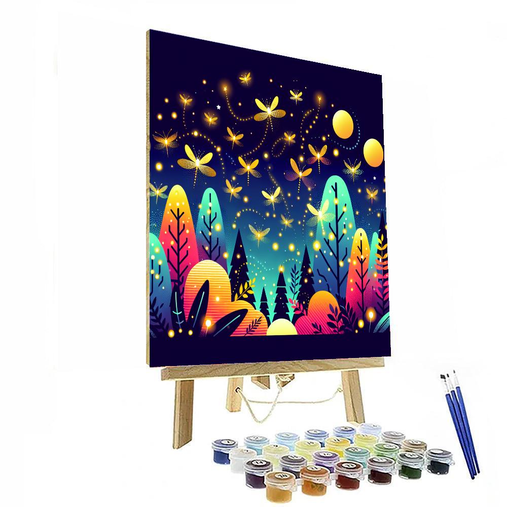 Firefly Festival In The Enchanted Forest Number Painting