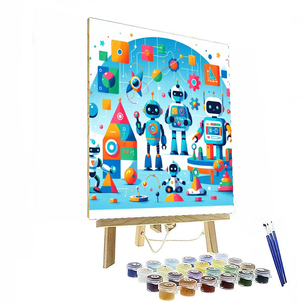 Robot Playtime DIY Paint By Numbers