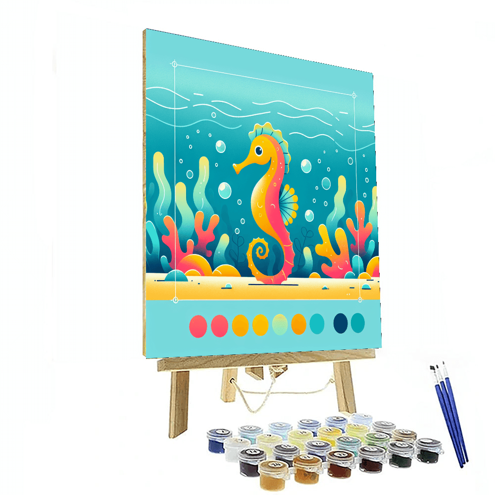 Shiny Seahorses Paint By Numbers Kits