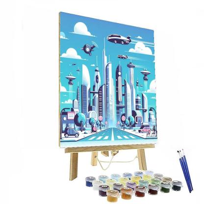 Futuristic City DIY Paint By Numbers
