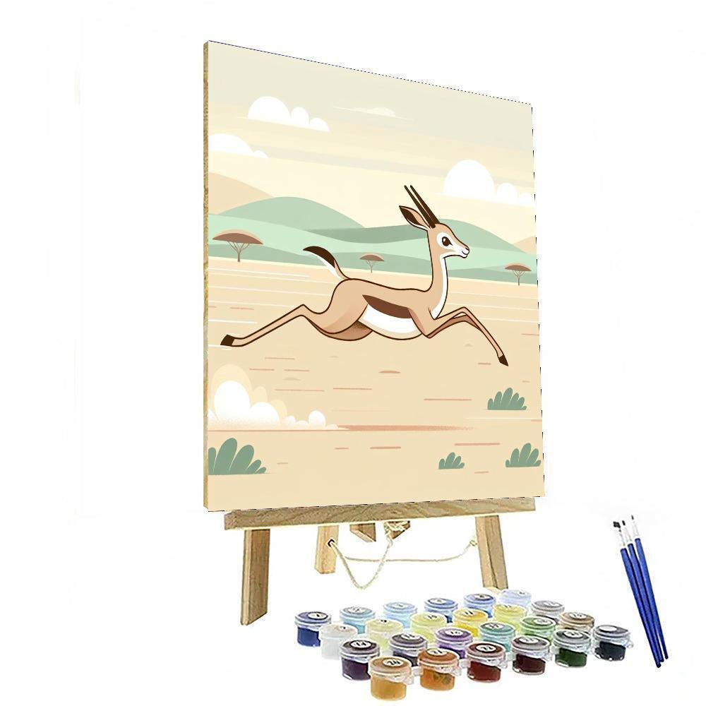 Graceful Gazelle Gallop Paint By Color