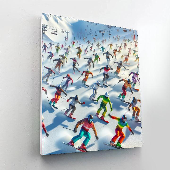 Dynamic Winter Sports Scene Painting By Numbers Kit