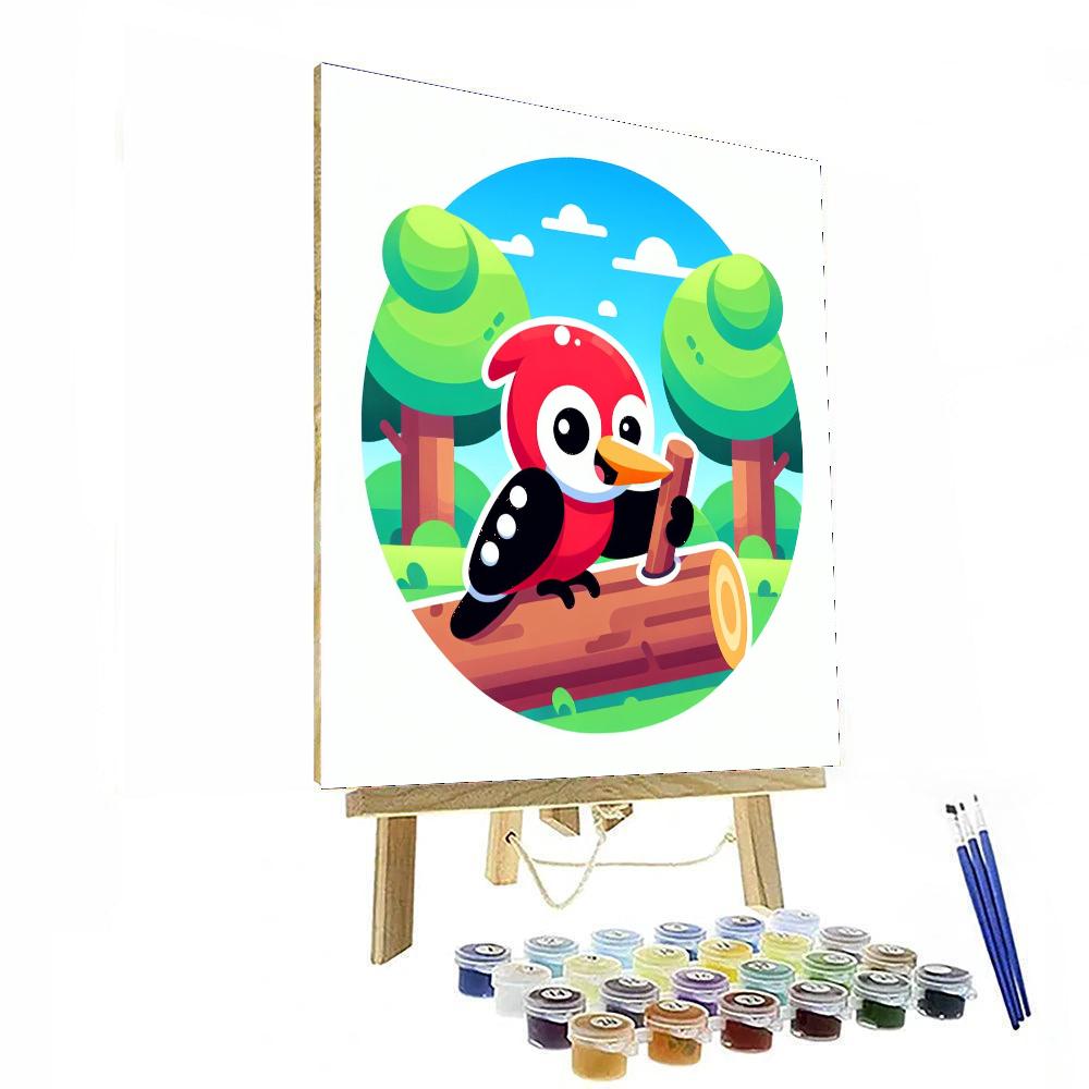 Whistling Woodpecker Paint By Numbers Art