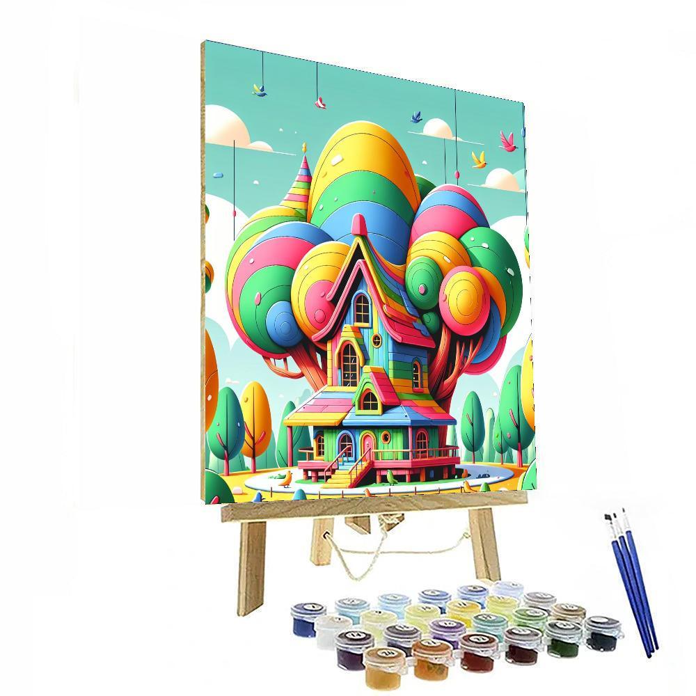 Charming Treetop House Numbered Painting Kits