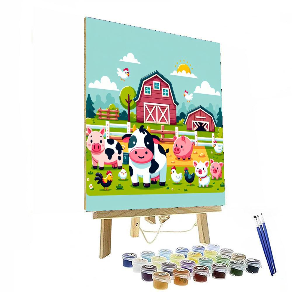 Farmyard Fun Scene Numbered Painting Kits