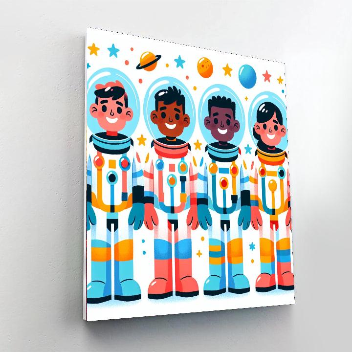 Imaginative Outer Space Crew Painting By Numbers Kit