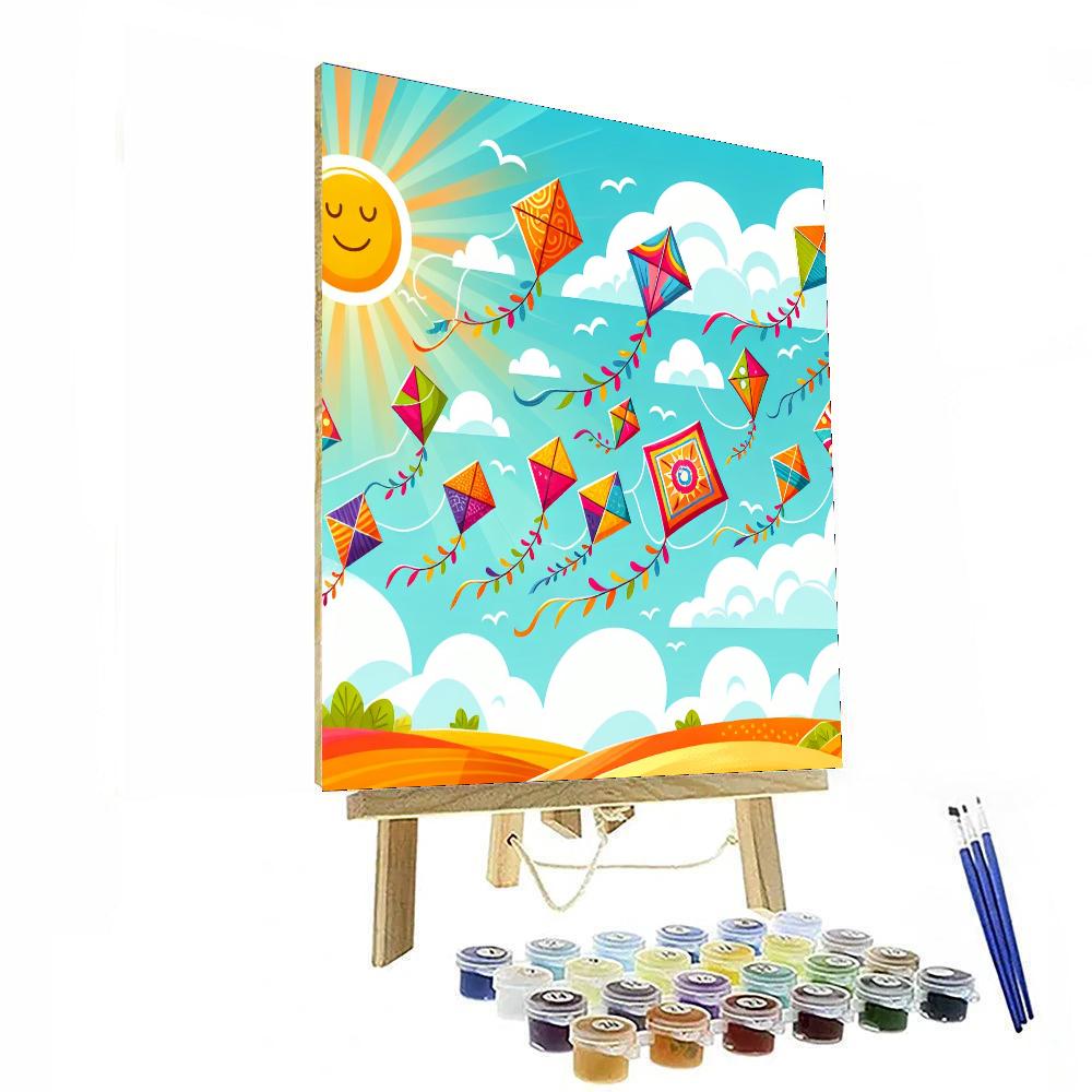 The Colorful Kite Adventure DIY Paint By Numbers