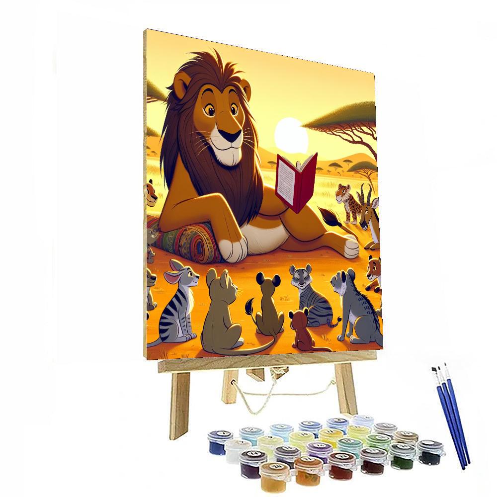 Safari Storyteller Lion Number Painting
