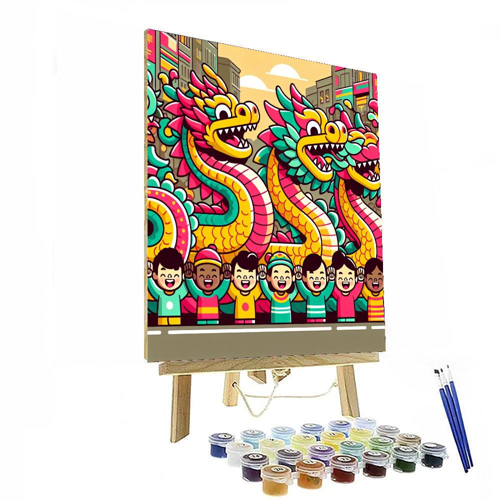 Mystical Dragon Parade DIY Paint By Numbers