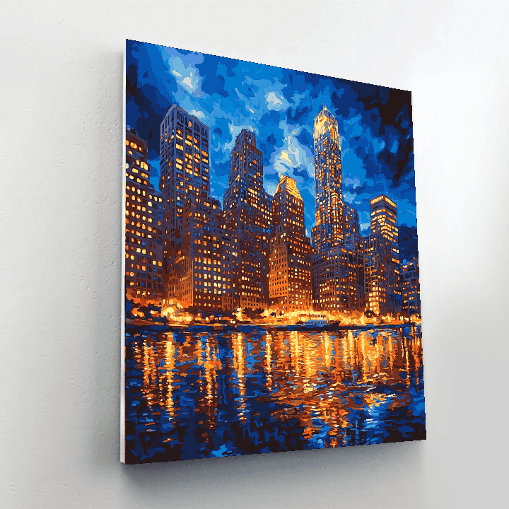 Edward Hopper Inspired Nightfall Over The City  Paint By Numbers Art
