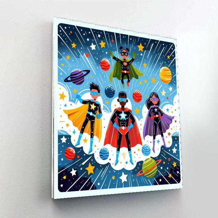 Cosmic Superheroes Unite Numbered Painting Kits
