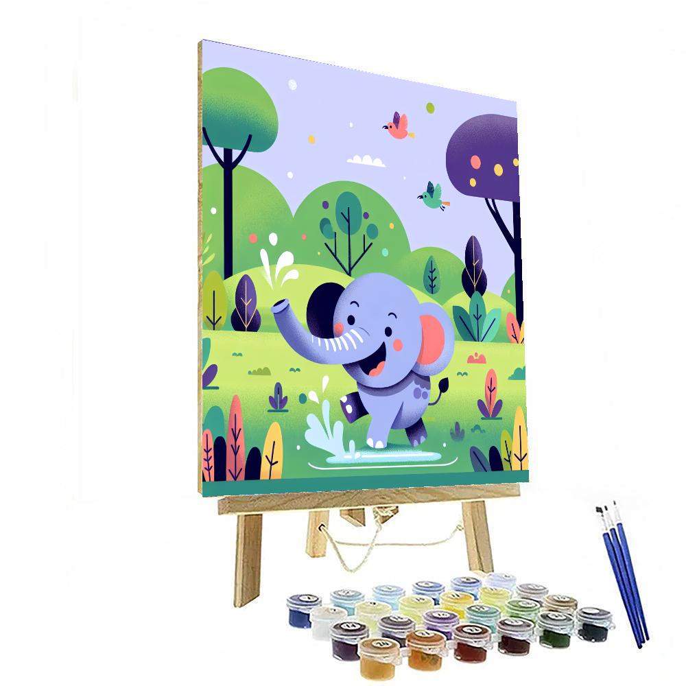 Excited Elephant DIY Paint By Numbers
