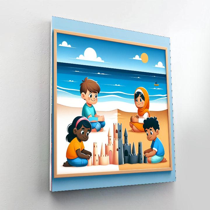 Seaside Sandcastle Spectacle Paint By Numbers Art
