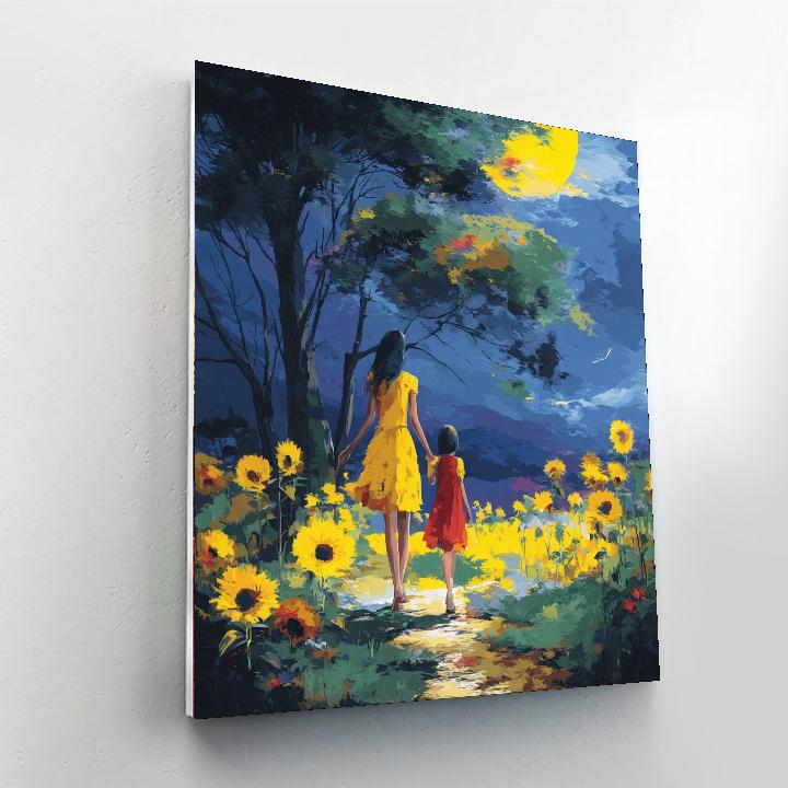 Strolling Through Sunflowers Paint By Color