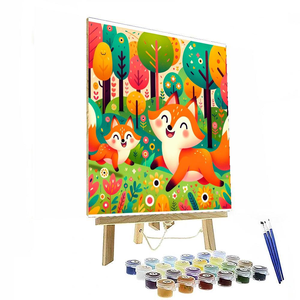 Curious Foxes Paint By Numbers Art