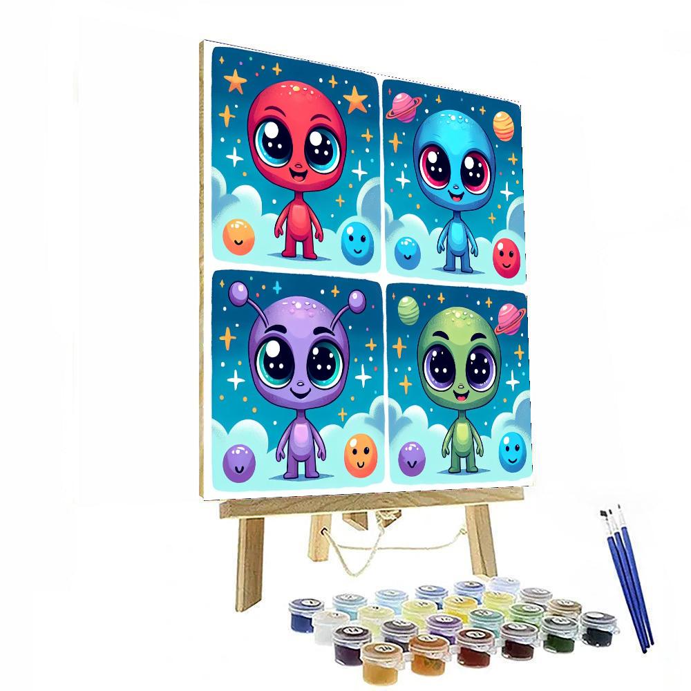Happy Space Aliens Numbered Painting Kits