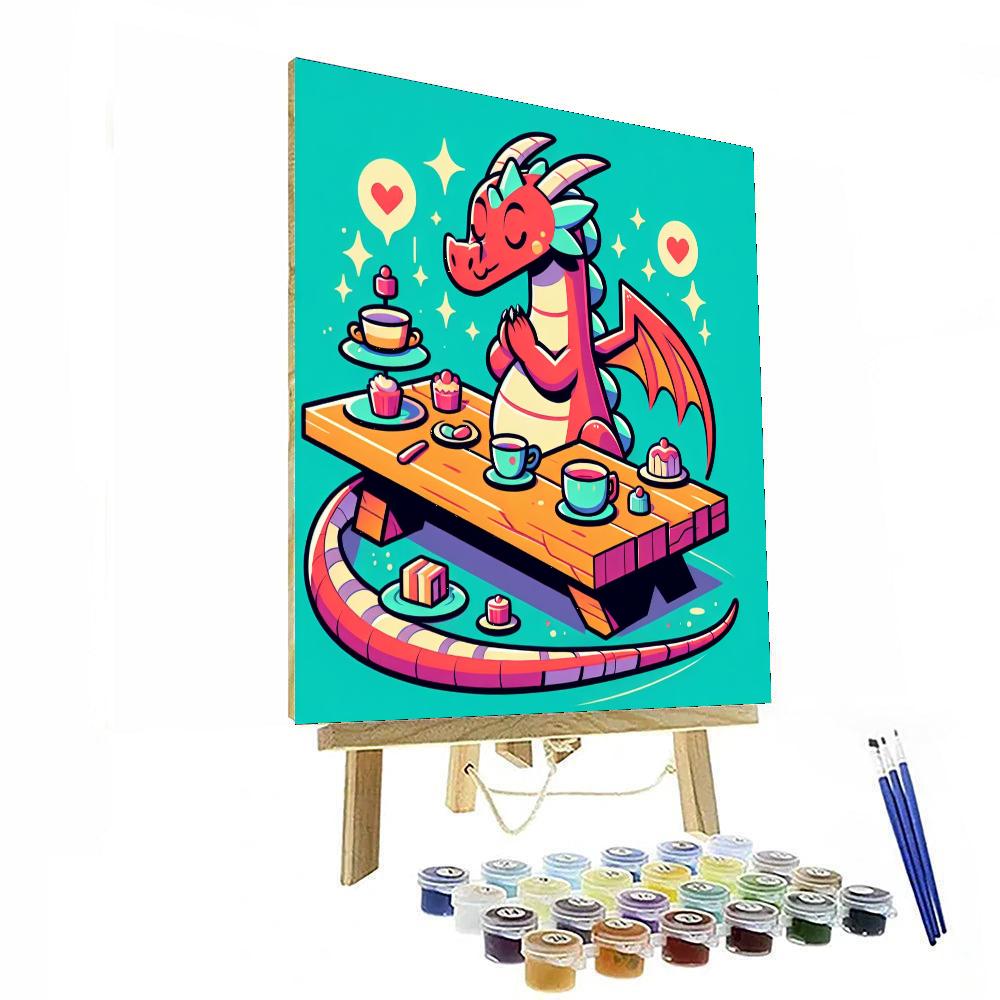 Charming Dragon's Tea Party Numbered Painting Kits
