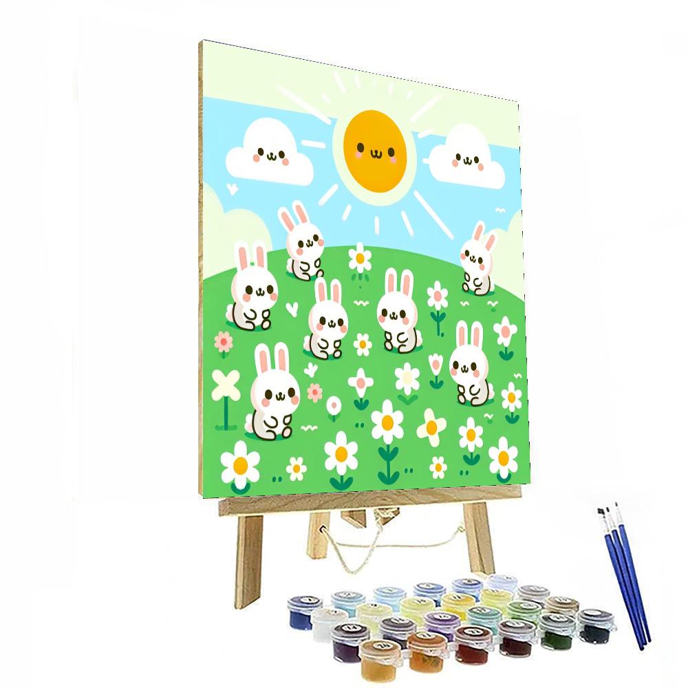 Fluffy Bunny Meadow Number Painting