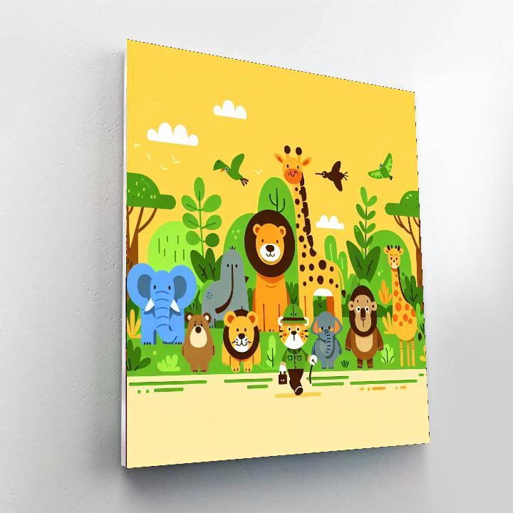 Joyous Jungle Safari Paint By Numbers Art