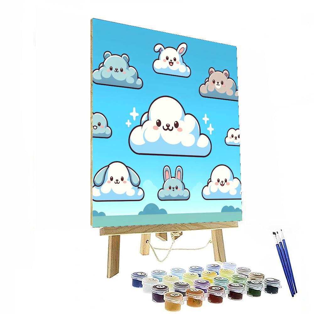 Charming Cloud Creatures Number Painting