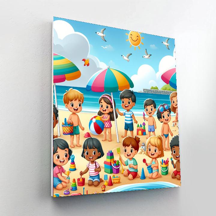 Sandy Beach Adventure Paint By Numbers Art